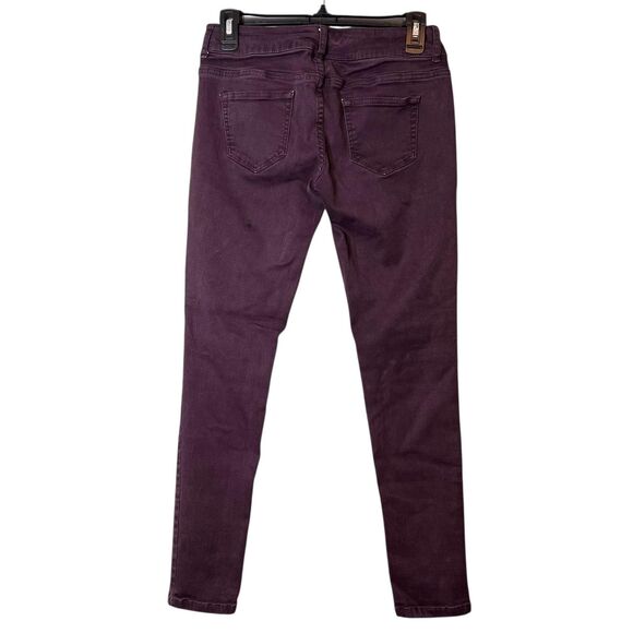 Maurices Jeans Womens Small Purple Skinny Stretch Pants Mid Rise Plum Jeggings - Picture 3 of 12